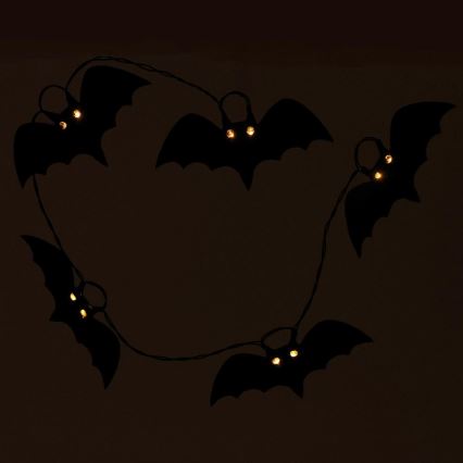 LED Dekorativni lanac HALLOWEEN 10xLED/2xAA/topla bijela 1,3m šišmiši