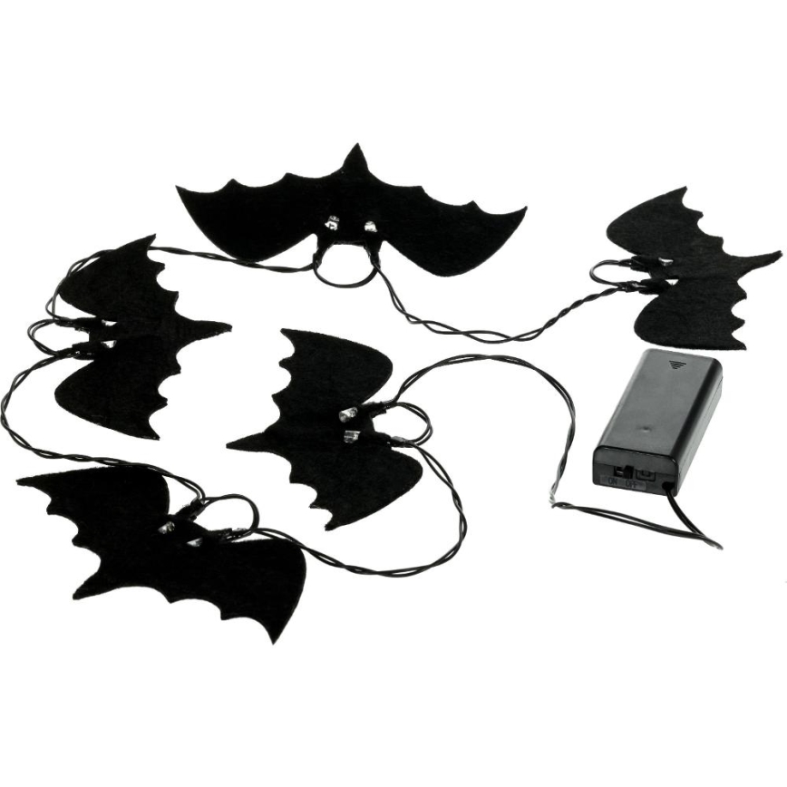 LED Dekorativni lanac HALLOWEEN 10xLED/2xAA/topla bijela 1,3m šišmiši