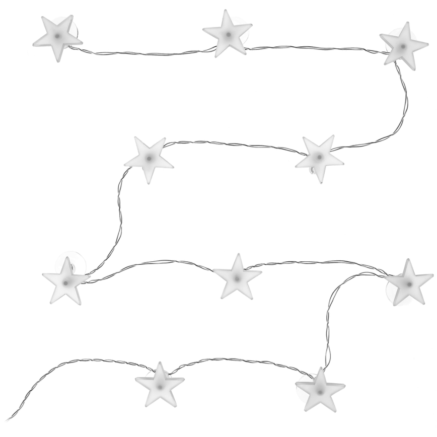 LED dekorativni niz s prijanjalicama 10xLED/2xAA 1,8m hladno bijela