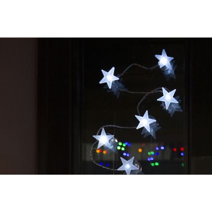 LED Dekorativni lanac s usisnim čašicama 10xLED/2xAA 1,8m hladna bijela