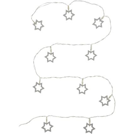 LED dekorativni lanac 10xLED/2xAA 1,8m toplo bijela