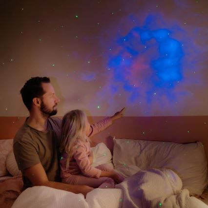 LED Dječji projektor 230V astronaut 12,5 cm + daljinski upravljač