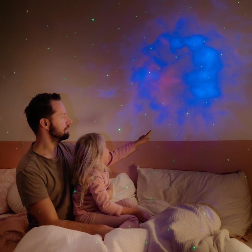 LED Dječji projektor 230V astronaut 12,5 cm + daljinski upravljač