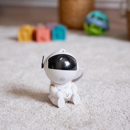 LED Dječji projektor 230V astronaut 12,5 cm + daljinski upravljač