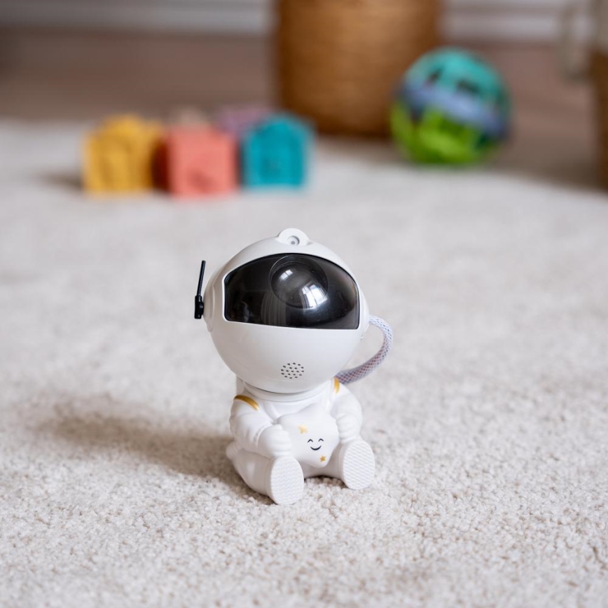 LED Dječji projektor 230V astronaut 12,5 cm + daljinski upravljač