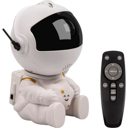 LED Dječji projektor 230V astronaut 12,5 cm + daljinski upravljač