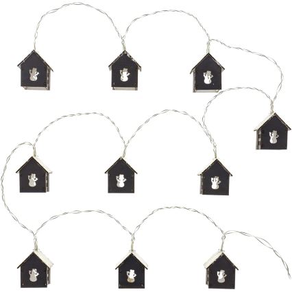 LED lanac 10xLED/2xAA, 2,3 m, topla bijela