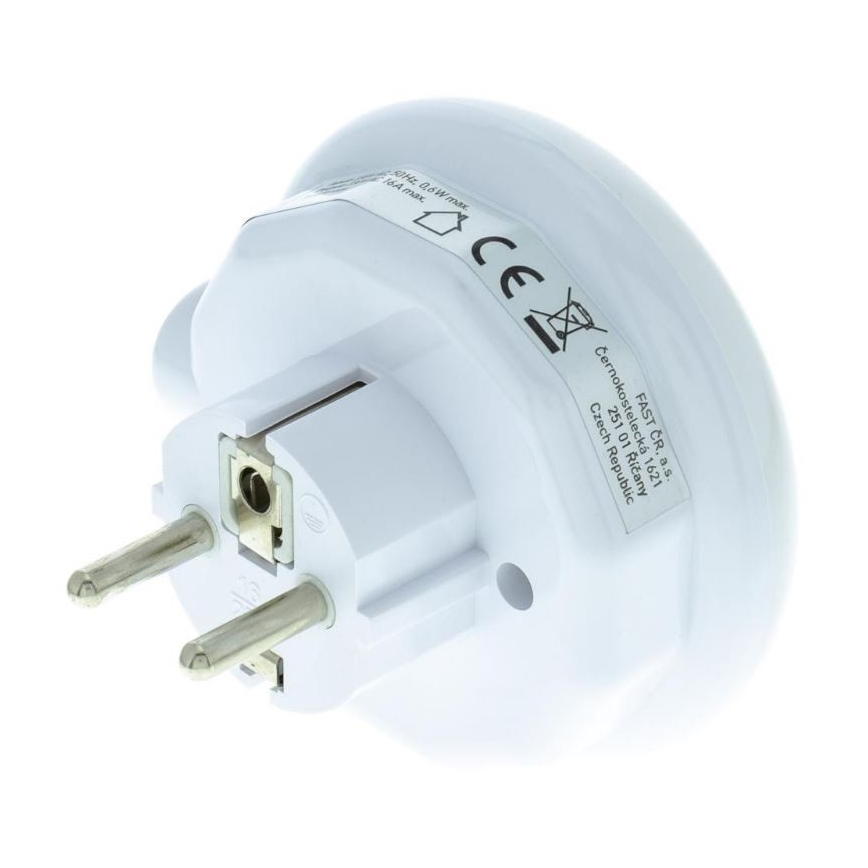 LED Orijentacijska svjetiljka sa senzorom za dan/noć i utičnicom LED/0,6W/230V