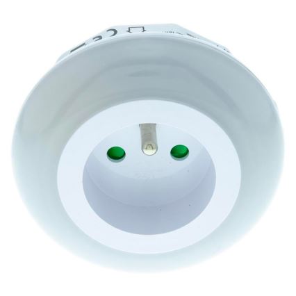 LED Orijentacijska svjetiljka sa senzorom za dan/noć i utičnicom LED/0,6W/230V