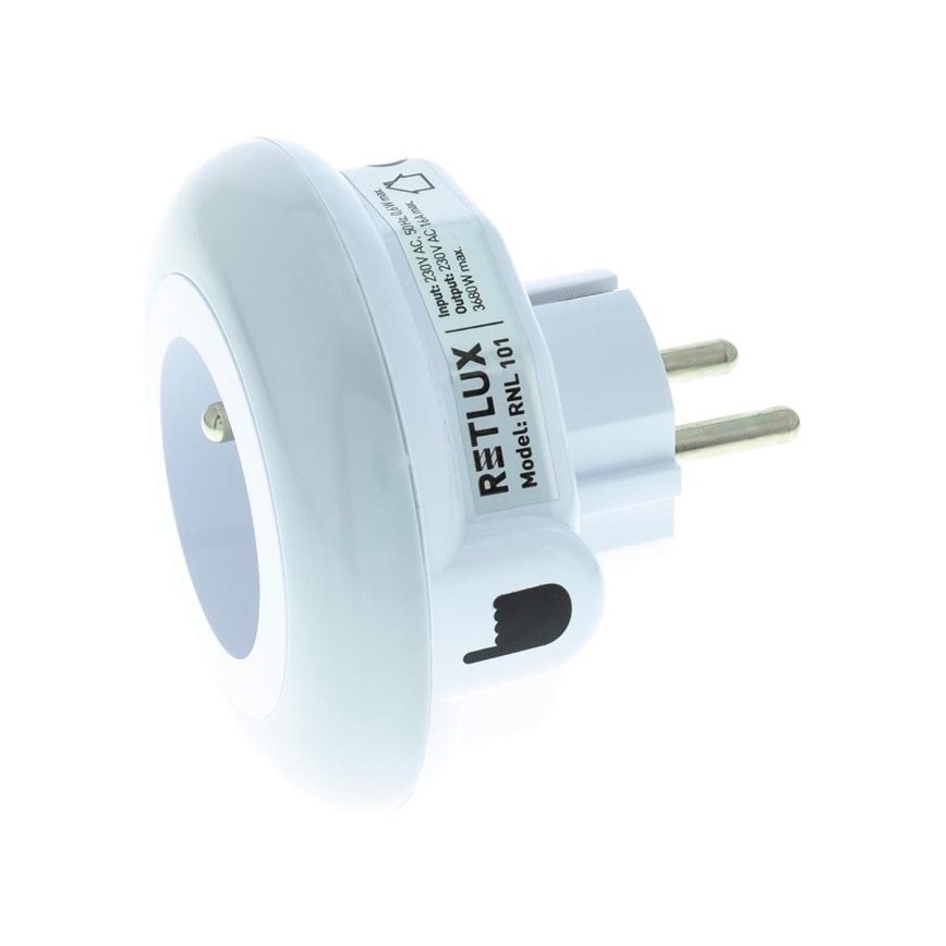 LED Orijentacijska svjetiljka sa senzorom za dan/noć i utičnicom LED/0,6W/230V
