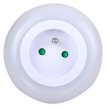 LED Orijentacijska svjetiljka sa senzorom za dan/noć i utičnicom LED/0,6W/230V