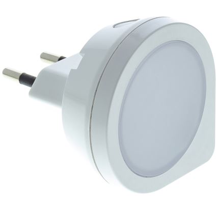 LED Orijentacijska svjetiljka sa senzorom za utičnicu LED/0,4W/230V 3000K bijela