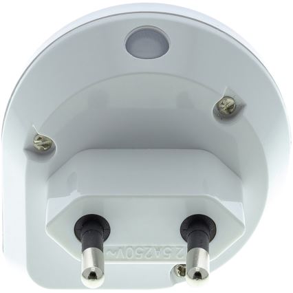 LED Orijentacijska svjetiljka sa senzorom za utičnicu LED/0,4W/230V 3000K bijela