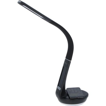 LED Prigušiva stolna lampa s bežičnim punjenjem Qi 5W i zaslonom LED/6W/230V 3000/4000/6000K crna