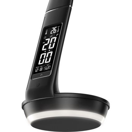 LED Prigušiva stolna lampa s bežičnim punjenjem Qi 5W i zaslonom LED/6W/230V 3000/4000/6000K crna