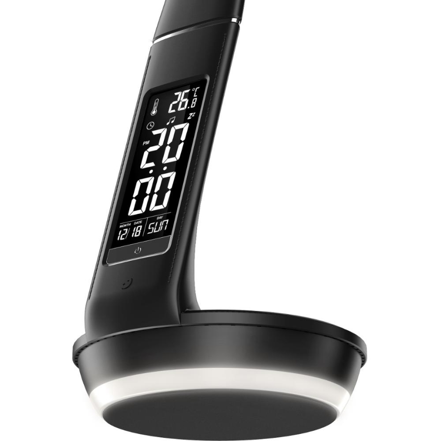 LED Prigušiva stolna lampa s bežičnim punjenjem Qi 5W i zaslonom LED/6W/230V 3000/4000/6000K crna