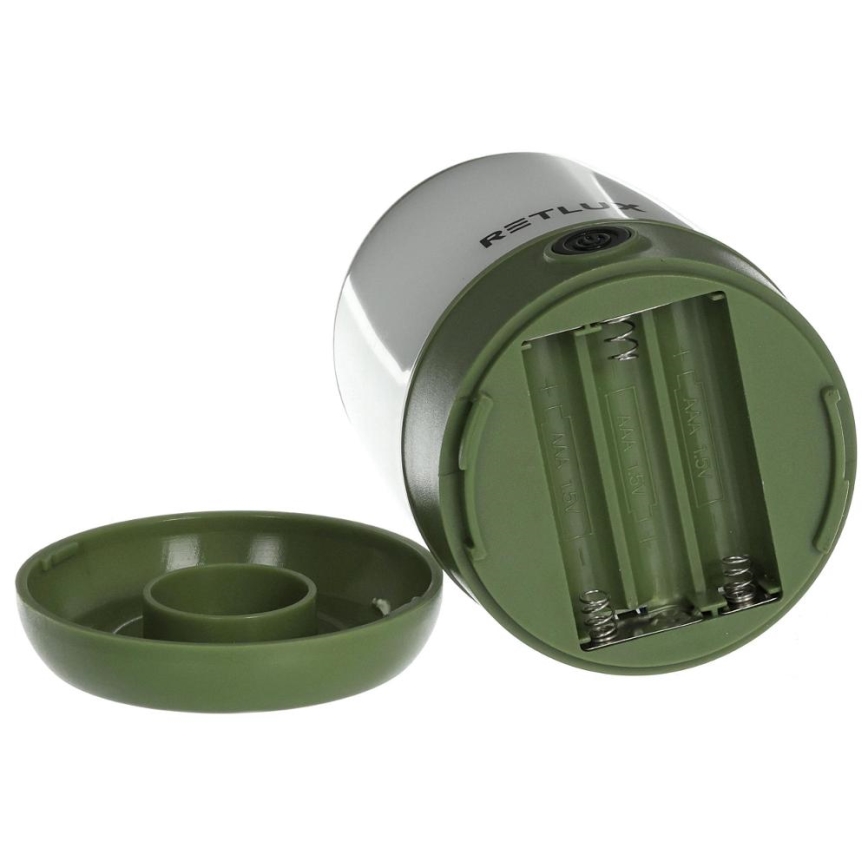 LED Prigušiva prijenosna lampa LED/3W/3xAAA zelena
