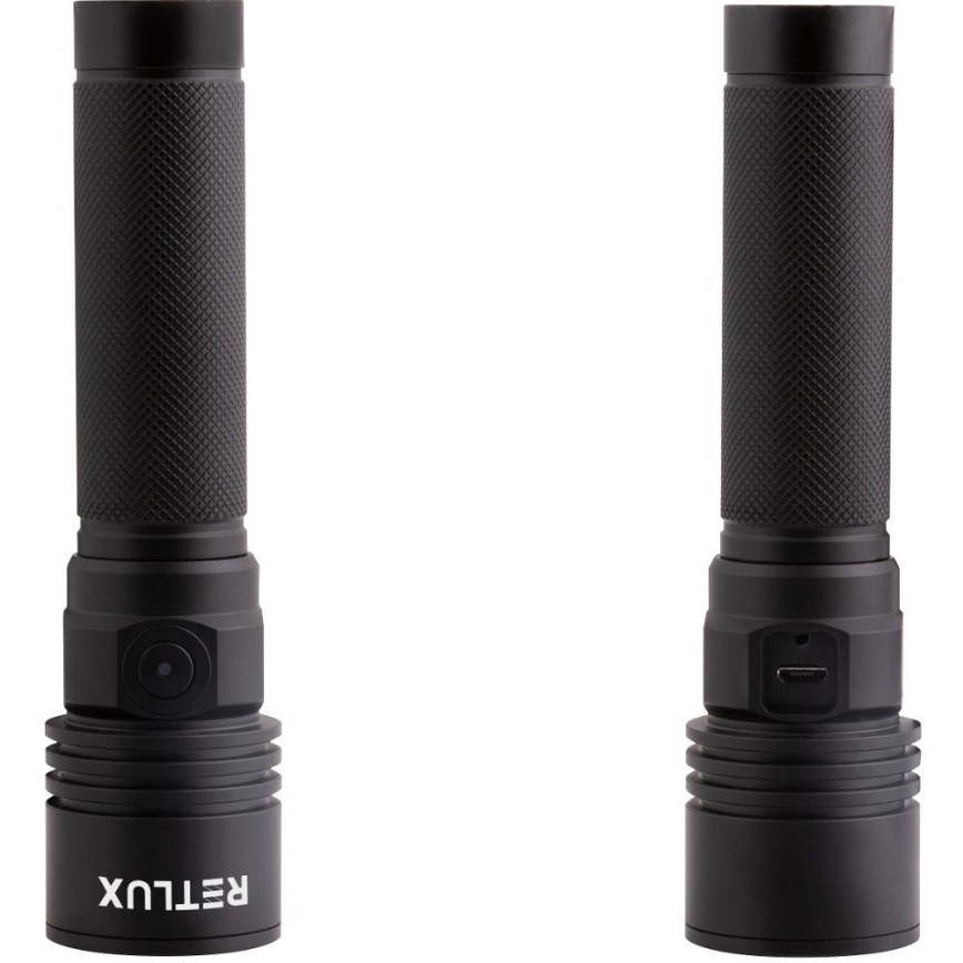 LED punjiva aluminijska ručna svjetiljka LED/3W/2000 mAh IPX4 crna