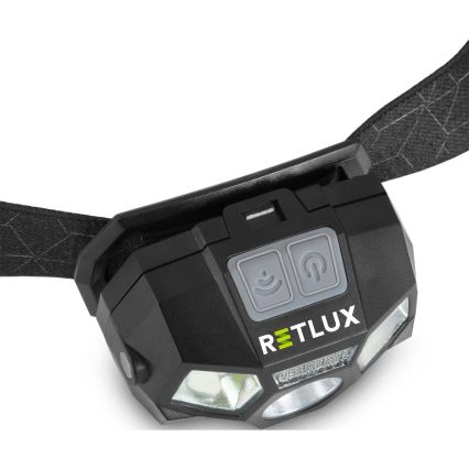 LED punjiva čelna svjetiljka s senzorom LED/3W/900 mAh IP44 crna