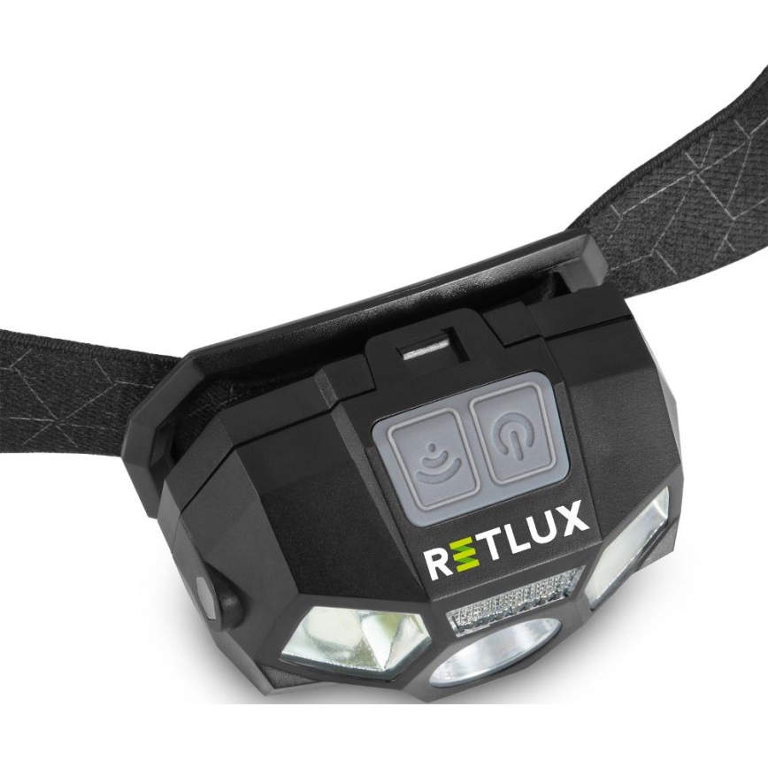 LED punjiva čelna svjetiljka s senzorom LED/3W/900 mAh IP44 crna
