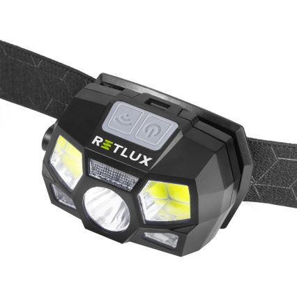 LED punjiva čelna svjetiljka s senzorom LED/3W/900 mAh IP44 crna