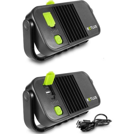 LED radna svjetiljka s funkcijom powerbanke LED/4400 mAh IP44 žuta/crna