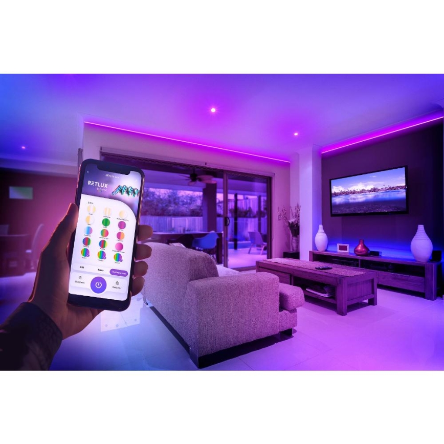 LED RGBW Pametna prigušiva traka 5m LED/230V 2700-6500K Wi-Fi Tuya + daljinski upravljač