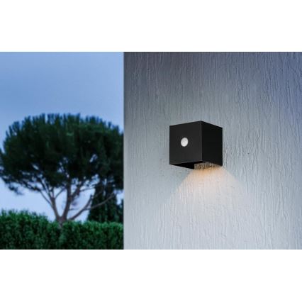 Retlux - LED solarno zidno svjetlo sa senzorom LED/1W/3,7V 1200 mAh IP44 crno