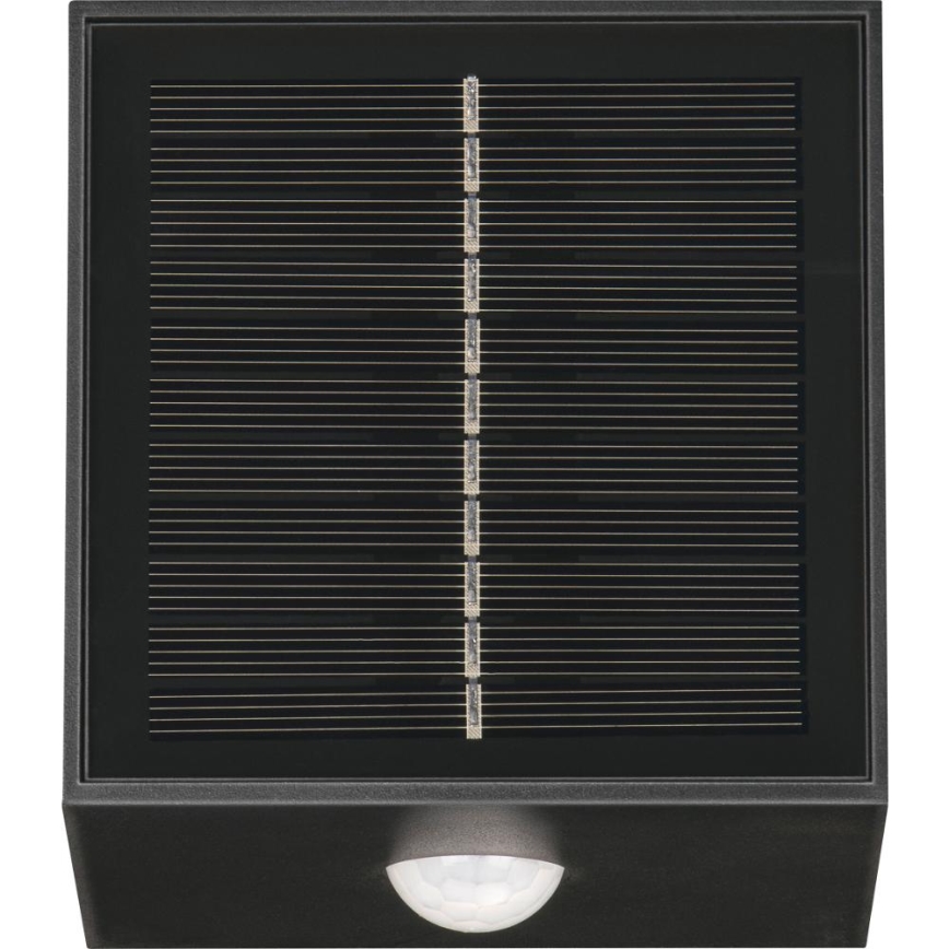 Retlux - LED solarno zidno svjetlo sa senzorom LED/1W/3,7V 1200 mAh IP44 crno