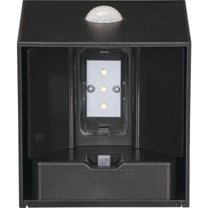Retlux - LED solarno zidno svjetlo sa senzorom LED/1W/3,7V 1200 mAh IP44 crno