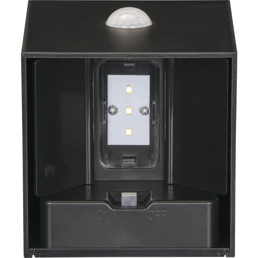 Retlux - LED solarno zidno svjetlo sa senzorom LED/1W/3,7V 1200 mAh IP44 crno