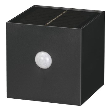 Retlux - LED solarno zidno svjetlo sa senzorom LED/1W/3,7V 1200 mAh IP44 crno