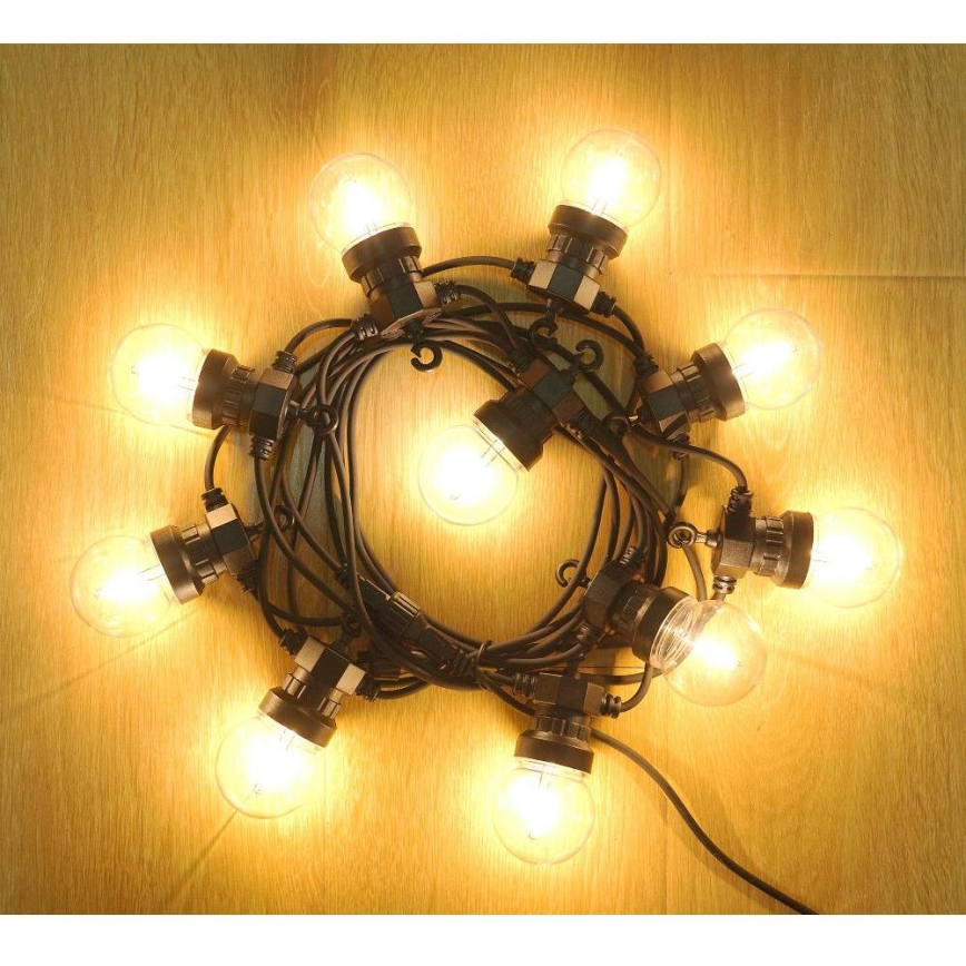LED Vanjski dekorativni lanac GIRLANDA G45 10xE27/230V 8m IP44 topla bijela