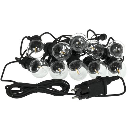 LED Vanjski dekorativni lanac GIRLANDA G45 10xE27/230V 8m IP44 topla bijela