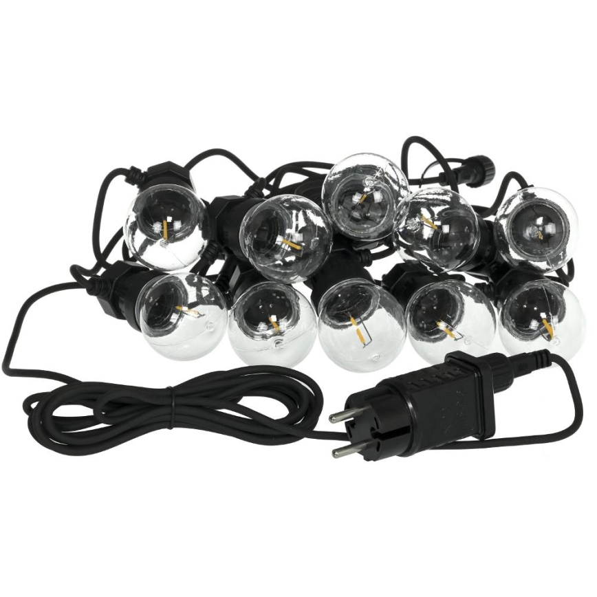 LED Vanjski dekorativni lanac GIRLANDA G45 10xE27/230V 8m IP44 topla bijela
