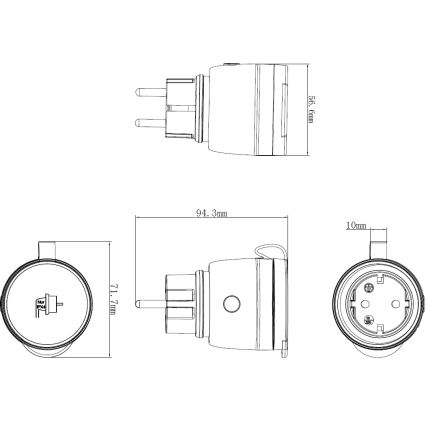 Pametna vanjska utičnica 3680W/230V/Tip F SCHUKO/16A Wi-Fi IP44