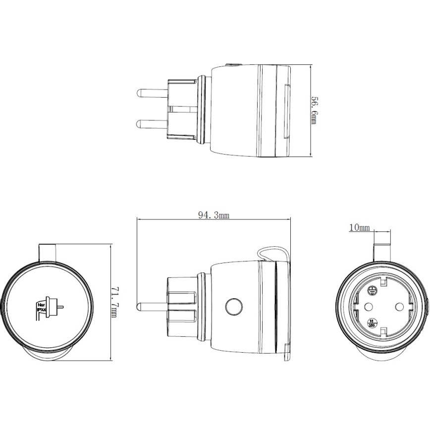 Pametna vanjska utičnica 3680W/230V/Tip F SCHUKO/16A Wi-Fi IP44
