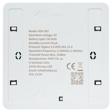Pametni 4-tipkni prekidač, 1xCR2430, bijeli