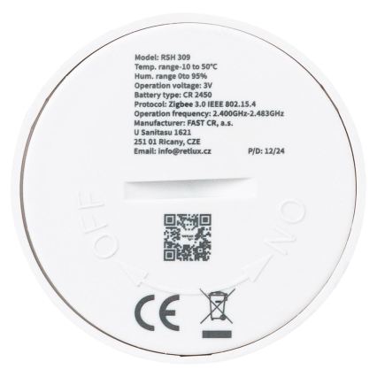 Pametni senzor temperature i vlage 1xCR2450