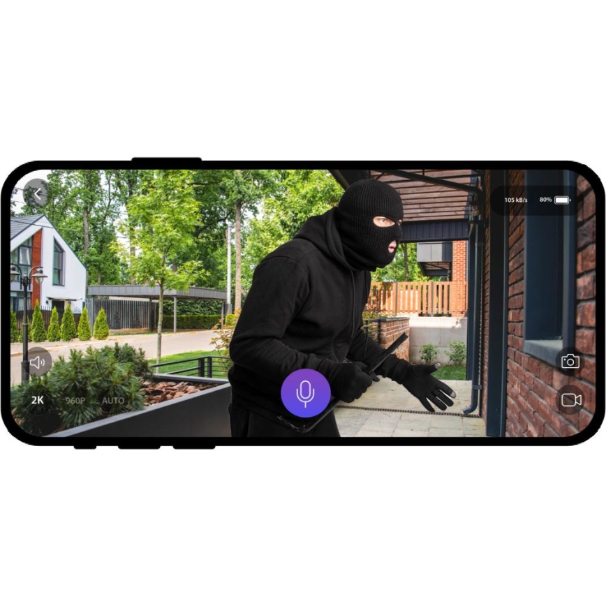 Portafon sa senzorom pokreta 5MPx 1440p 5200 mAh Wi-Fi IP65 antracit