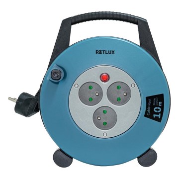 Retlux - Produžni kabel na bubnju 3Z Tip E 10m plavo/crna
