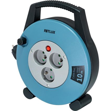Retlux - Produžni kabel na bubnju 3Z Tip E 10m plavo/crna