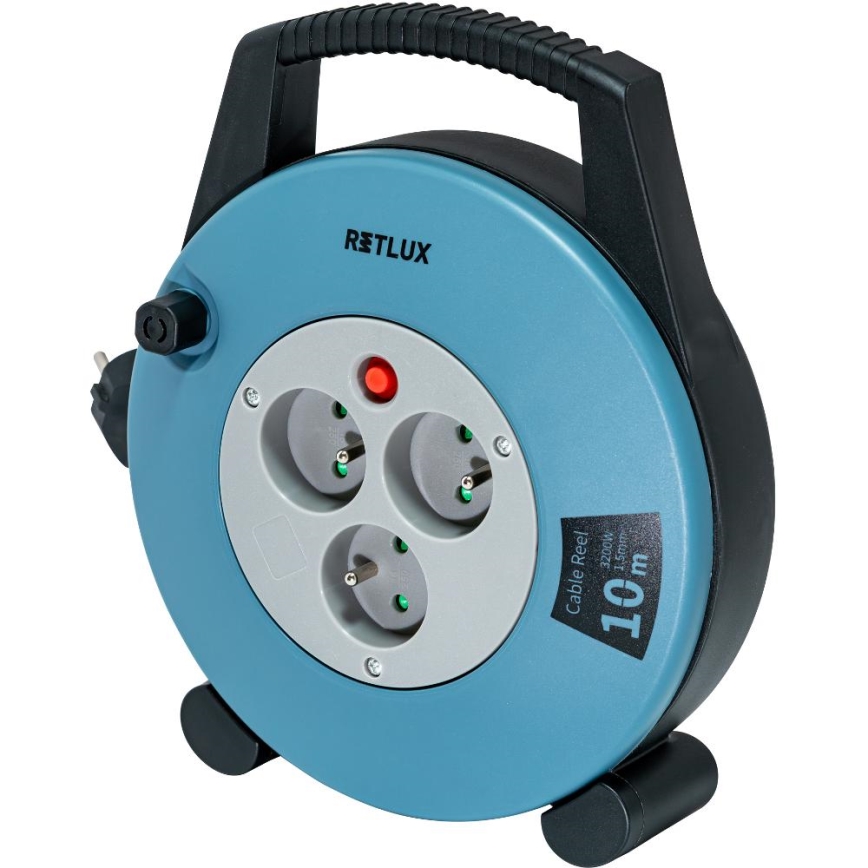 Retlux - Produžni kabel na bubnju 3Z Tip E 10m plavo/crna