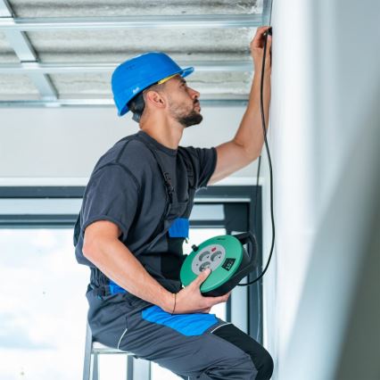 Retlux - Produžni kabel na kolutu 3Z Tip E 10 m zeleni/crni