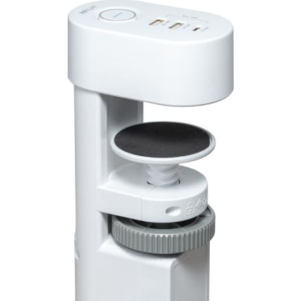 Produžni kabel s držačem za stol 3 utičnice Tip E + 2xUSB-A + 1xUSB-C 1,5m bijela