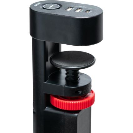 Produžni kabel sa stezaljkom za stol, 3 utičnice, tip E + 2x USB-A + 1x USB-C, 1,5 m, crni