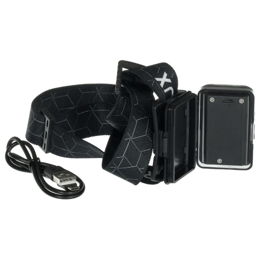 LED punjiva čelna svjetiljka LED/3W/1200 mAh IP67 crna