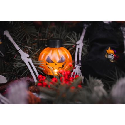 SET 6x LED Dekoracija HALLOWEEN LED/1xCR2032/topla bijela bundeva