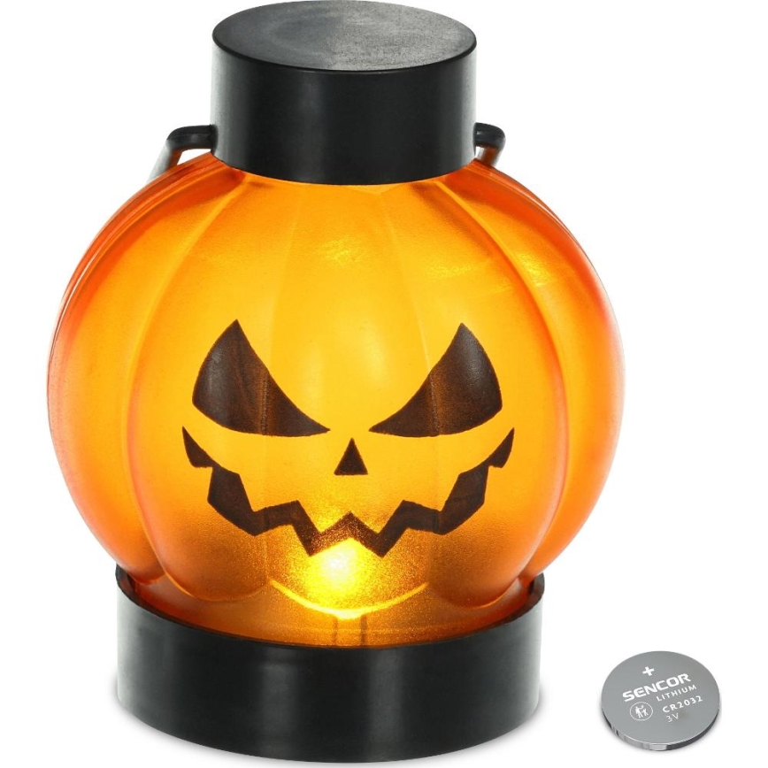 SET 6x LED Dekoracija HALLOWEEN LED/1xCR2032/topla bijela bundeva