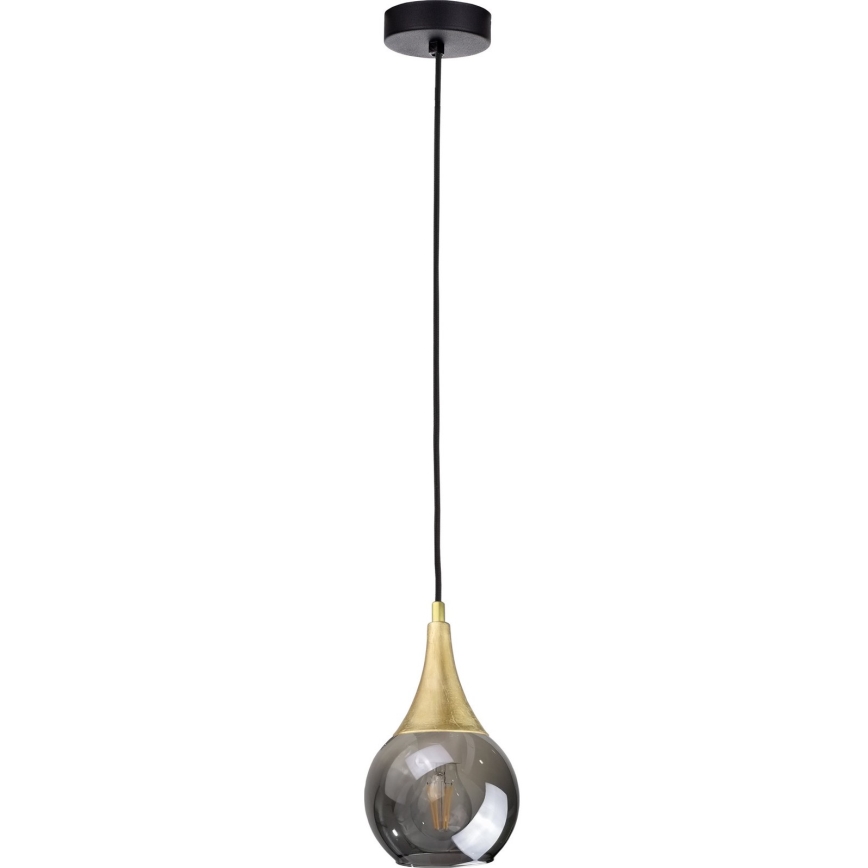 Rezervno staklo za luster LACRIMA SMOKY E27 promjer 15 cm crno dimno